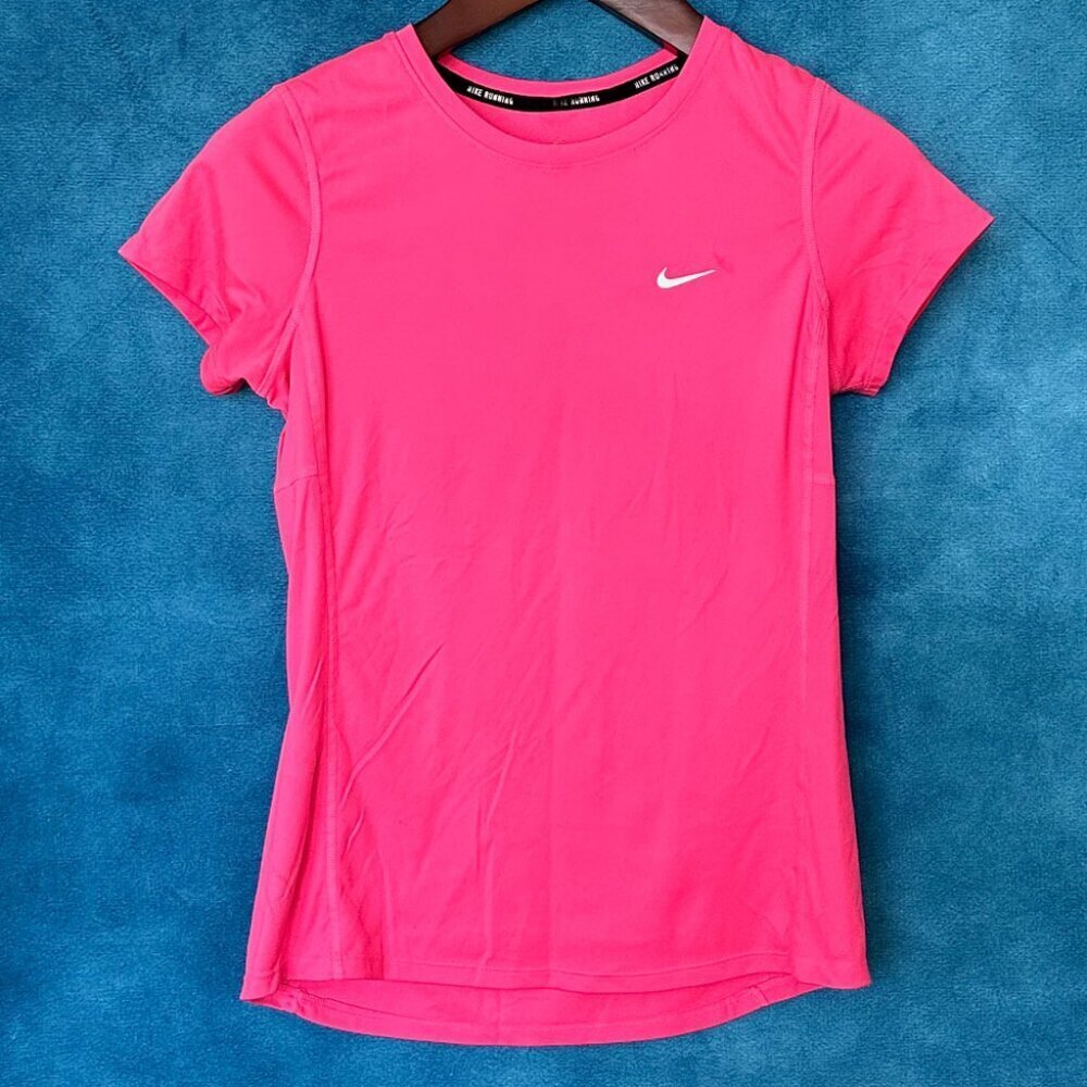 Nike Dri-Fit Running Top, Bright Pink, Size S